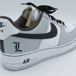 Nike Air Force 1 bambino/ragazzo BLACK AND GREY Personalizzate 画像 6