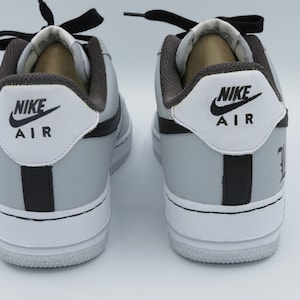 Nike Air Force 1 bambino/ragazzo BLACK AND GREY Personalizzate 画像 5