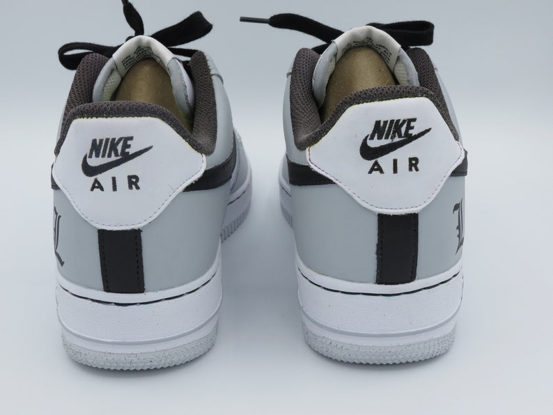 Nike Air Force 1 bambino/ragazzo BLACK AND GREY Personalizzate 画像 5