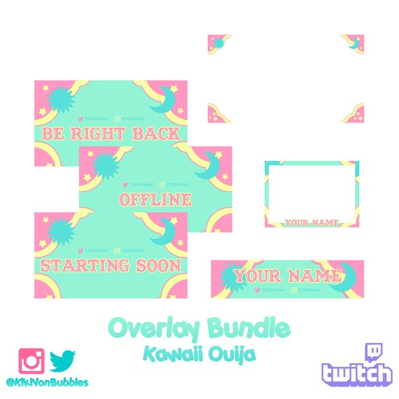 Kawaii Ouija Pre Made Twitch Stream Overlay Bundle Etsy