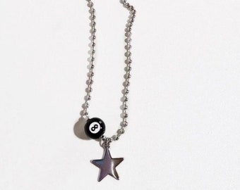 Star and 8 Ball Necklace