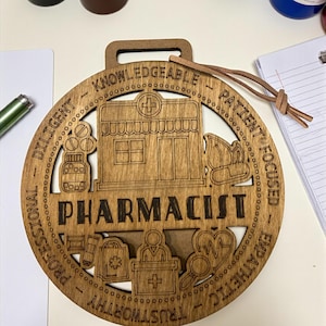 Pharmacist Appreciation Gift – Wooden Gift Card Holder – Pharmacy Thank You, Retirement, or Graduation