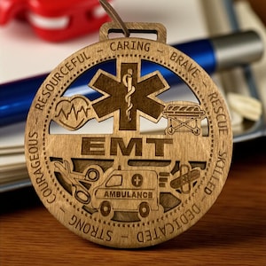 EMT Appreciation Gift – Wooden Gift Card Holder for Paramedics & First Responders – Thank You Gift for Healthcare Heroes