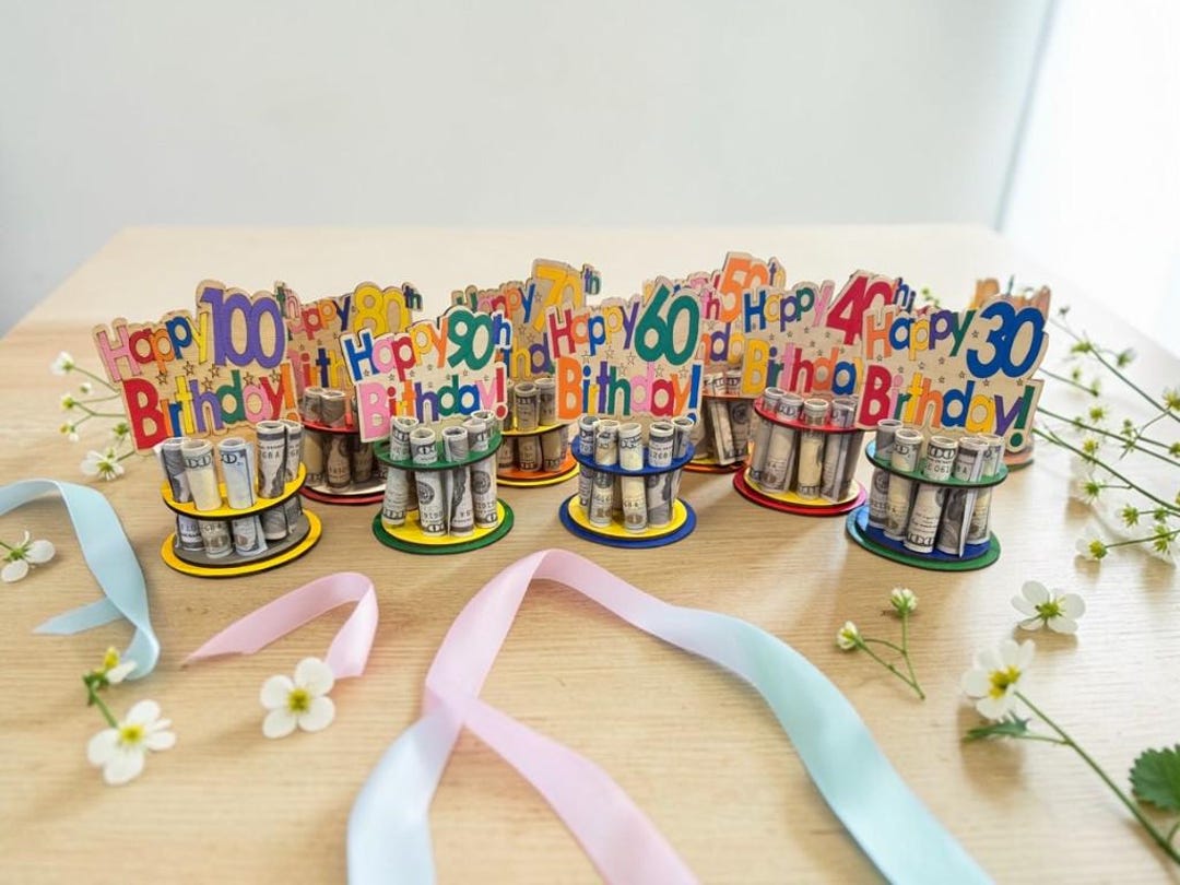 Milestone Birthday Money Tree - Handmade Wood Cash Holder - Adult Birthday  Gift Ages 30 40 50 60 70 80 90 100 - Etsy