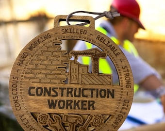 Construction Worker Gift Card Holder: Handcrafted Wooden Keepsake