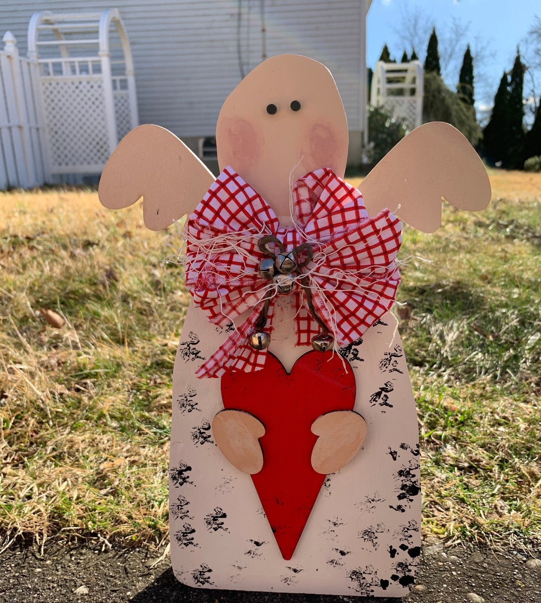 Farm Style Angel, Wooden Angel, Farm House Angel, Shelf Sitter Home