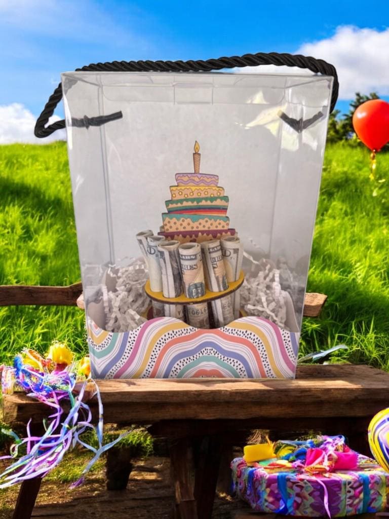 Birthday Cake Money Tree: Handmade Cash Gift with Gift Box