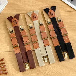 Gepersonaliseerde leren bretels/ bretels voor bruidsjonkers/ rustieke bruiloft/ aangepaste bretels voor heren/ bretels voor dames/ bretels in meerdere kleuren