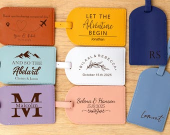 Etichetta per bagaglio in pelle personalizzata/ Bomboniere personalizzate per gli ospiti di matrimonio/ Regalo per addio al nubilato/ Etichetta per valigia/ Bomboniere/ Promozionale aziendale