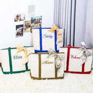 Personalized Embroidered Tote Bag/ Custom Canvas Tote Bag/ Bridesmaid Gift Bag/ Initials Custom Tote/ Personalized Gift/ Name Tote Bag