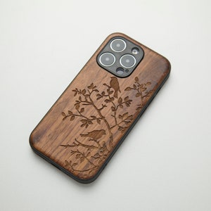 Wald Baum Vogel Holz Handyhülle für iPhone 15 Pro Max, 14 Pro Max, 14 Pro, 14 Pro, iPhone 13 Pro Max, Mini, 12 Pro Max, iPhone 11, SE