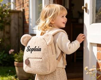 Borsa personalizzata con orsetto di peluche per bambini / Zaino con orsetto di peluche / Zaino per bambini con orsetto di peluche / Zaino personalizzato per bambini / Zaino per bambini