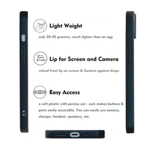 May include: A black phone case with a raised lip around the screen and camera to protect against drops. The case is lightweight, weighing only 30-40 grams, and has easy access to all buttons and ports.