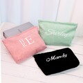 Personalized Corduroy Cosmetic Bag/ Zippered Makeup Pouch/ Embroidered Cosmetic Bag/ Gift for Her/ Back to School/ Monogrammed Toiletry Bag product logo