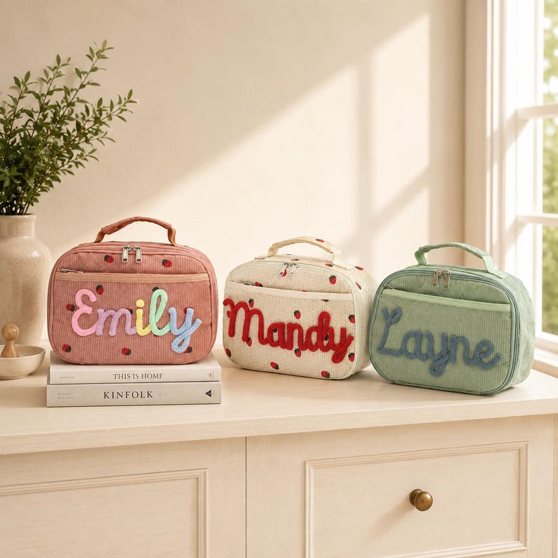 Personalized Kids Corduroy Lunch Bag/ Custom Name Lunch Box/ Handmade ...