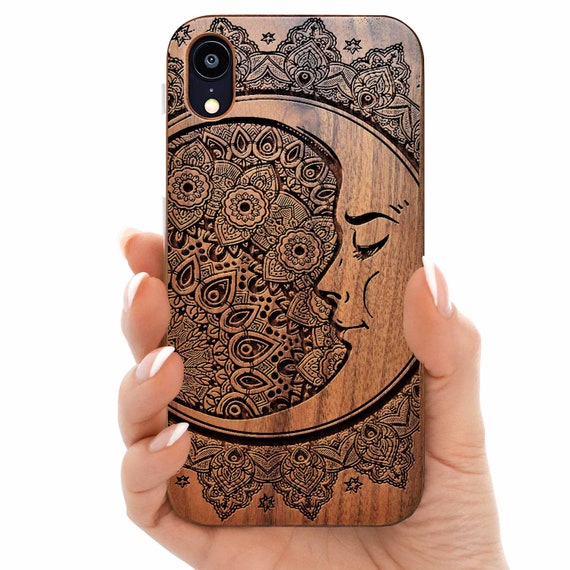 Boho mandala star moon wood iPhone case wooden phone case | Etsy