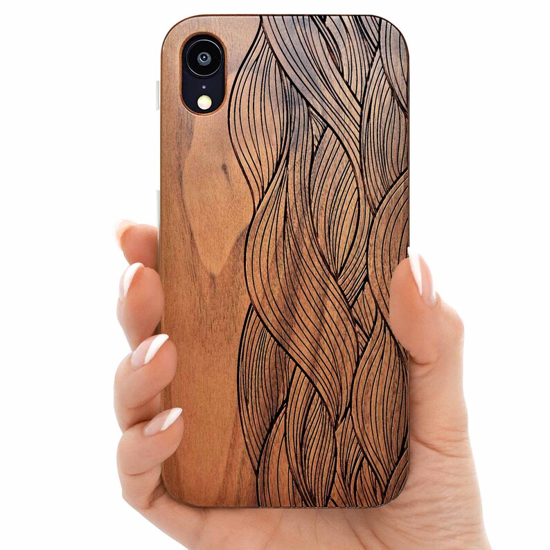 Abstract wave wood iPhone case wooden phone case for iPhone Etsy
