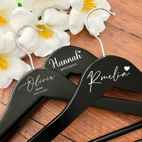 Percha personalizada para dama de honor, novia, vestido de novia, boda, nombre personalizado, impresión UV, madera, propuesta de dama de honor