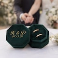 Custom Octagonal Velvet Ring Box\/ Personalized Name Ring Holder\/ Wedding Proposal Box\/ Wedding Ceremony\/ Engagement Ring Case\/ Gift for Her product logo