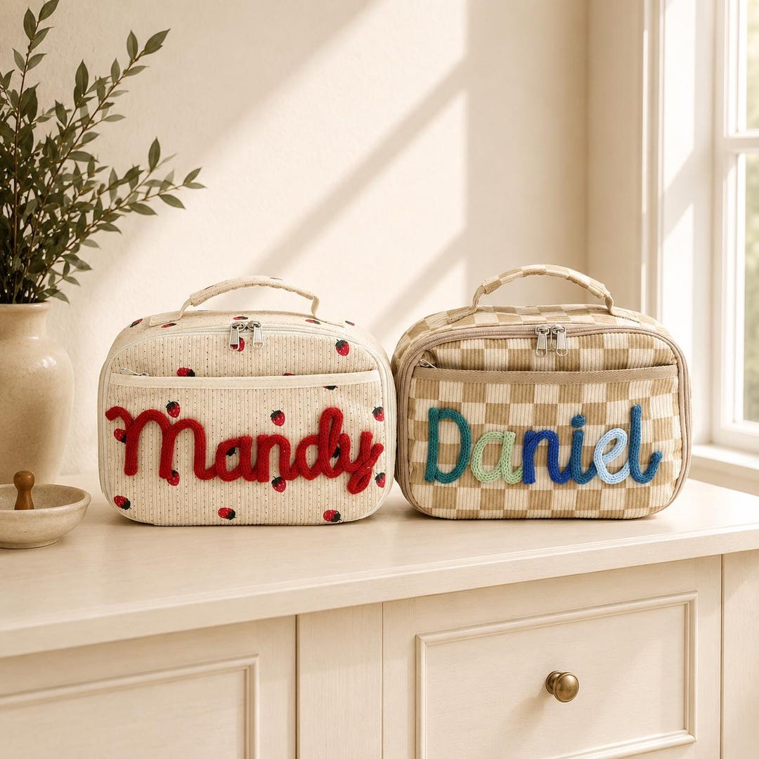 Personalized Corduroy Lunch Bag/ Custom Name Kids Lunch Box/ Handmade ...