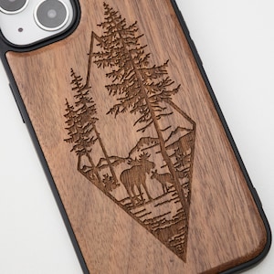 Waldelch-Familie Wald Handytasche für iPhone 14, 14 Plus, 14 Pro Max, 14 pro, iPhone 13 Pro Max, Mini, 12 Pro Max, iPhone 11, SE
