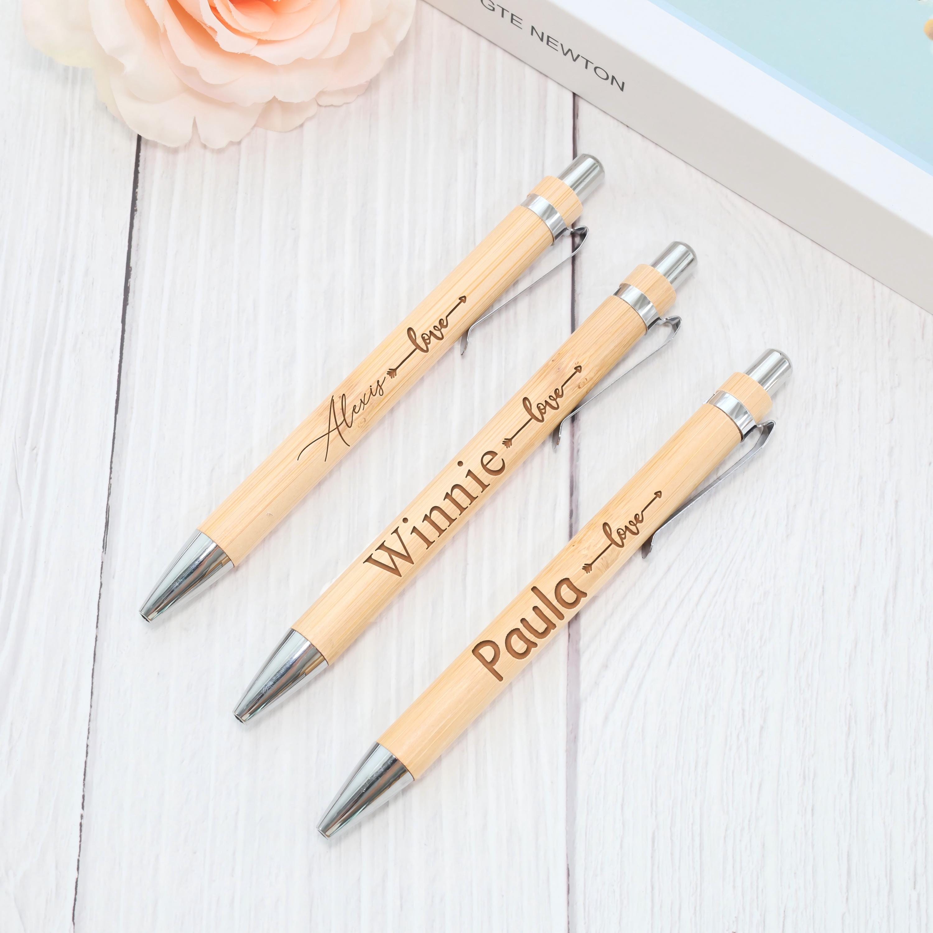 Personalized Bamboo Pen/ Engraved Pen/ Birthday, Colleague, Company ...