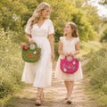 Personalized Handmade Kids Beach Bag/ Custom Name Crossbody Handbag/ Flower Girl Gift/ Small Gift for Girls Kids/ Cute Bridesmaid Bag product logo
