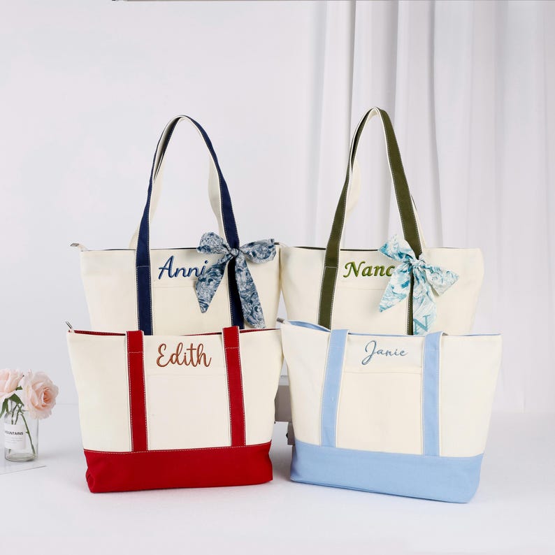 Personalized LOGO Tote Bag/ Custom Canvas Tote Bag/ Bridesmaid Gift Bag ...
