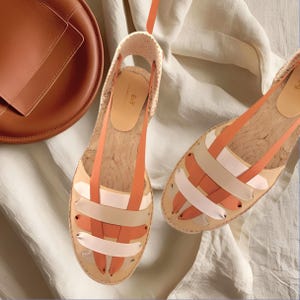 Women's flat espadrilles with ribbons across the instep – Comfortable, handcrafted and elegant – Plus sizes available