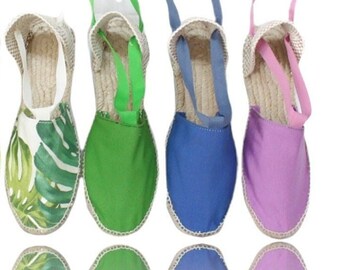 Platte Valenciaanse espadrilles met linten - Maat 24 t/m 45