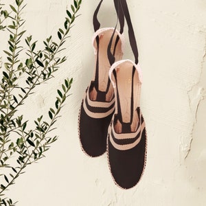 Flat Valencian espadrilles with ribbons - Large sizes 34 to 46