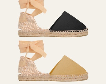 Valencian espadrilles with interchangeable double straps - Large sizes from 24 to 46