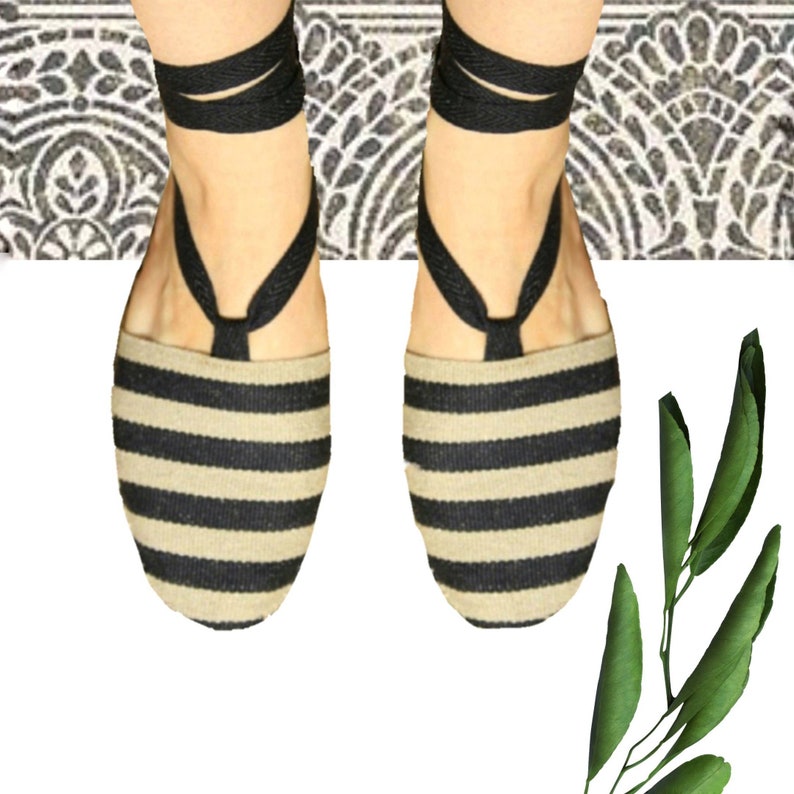 Flat espadrilles of organic canvas - Sizes from 35 to 46 made
