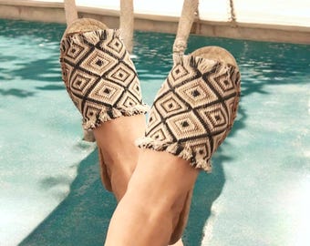 Espadrillas basse in rafia - Taglie forti - Sandali estivi in rafia