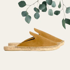 Handmade Suede Mules - Large sizes 35 to 48 - Open-heeled espadrilles