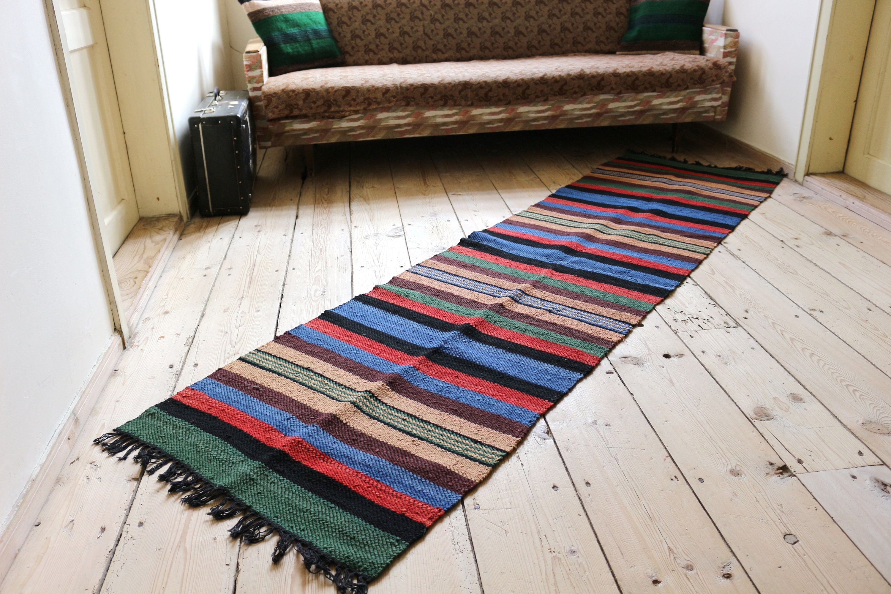 Scandi Rug Runner Rustic Home Decor Cotton Rugs Runners Loom Rags