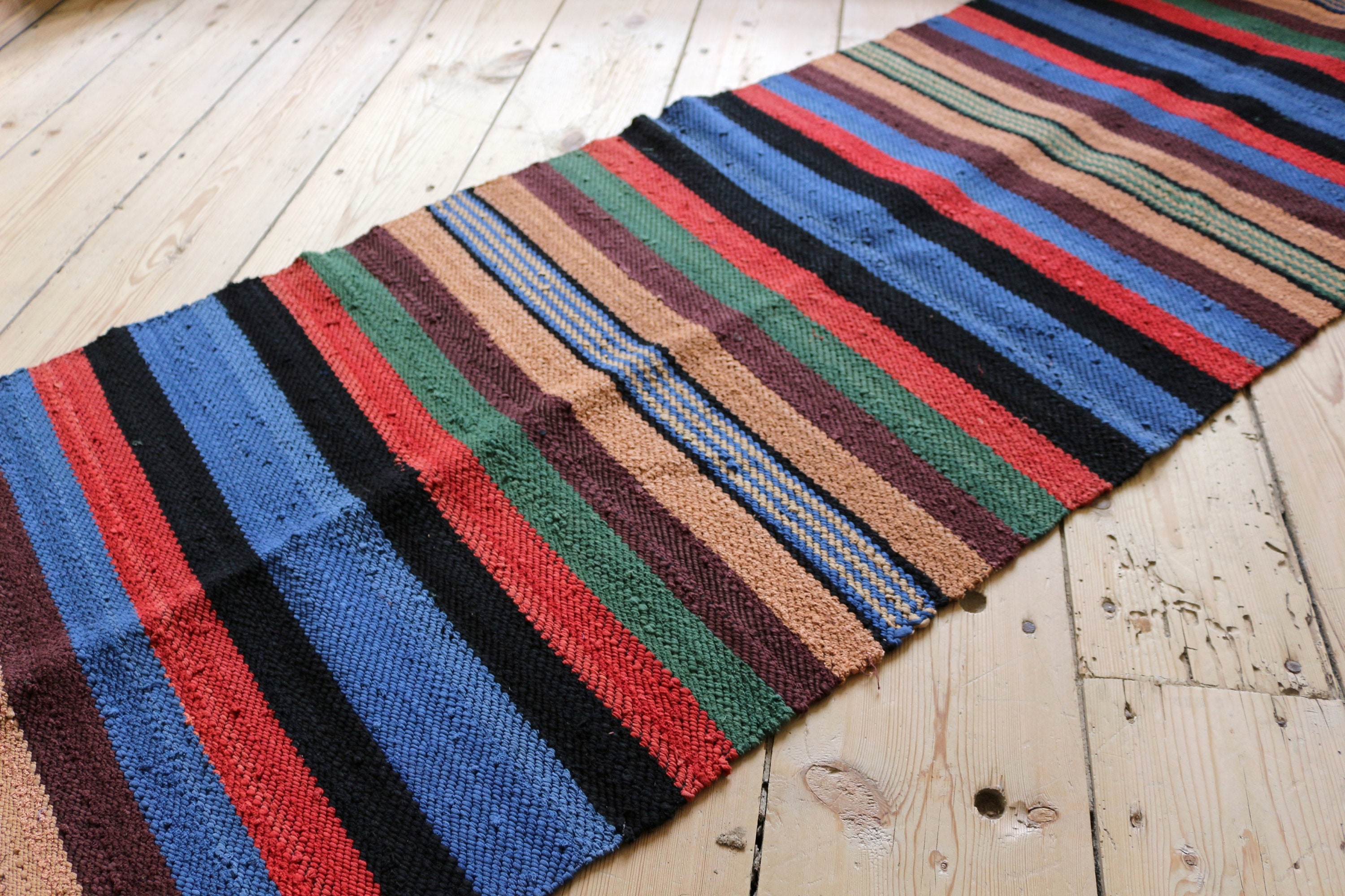 Scandi Rug Runner Rustic Home Decor Cotton Rugs Runners Loom Rags