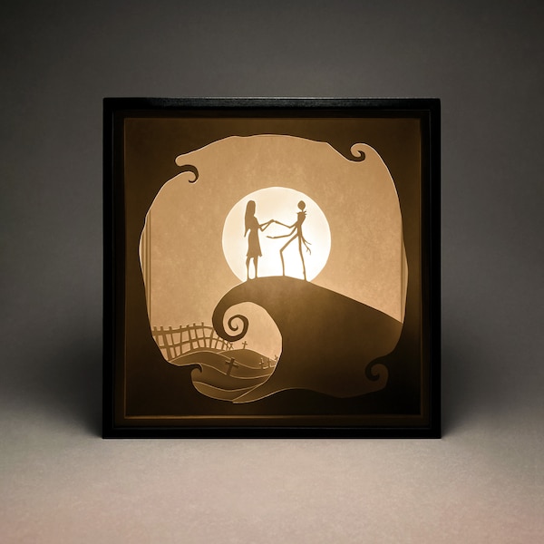 The Nightmare Christmas Paper Cut LightBox, Shadow Box, SVG, 3D Paper Cut Template, Digital, Cricut, Silhouette, Wall Decor, DIY The Nightmare Christmas Paper Cut LightBox, Shadow Box, SVG, 3D Paper Cut Template, Digital, Cricut, Silhouette, Wall Decor, DIY