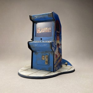 Handmade Street Fighter Arcade Machine Miniature Diorama - 90s Retro Decor