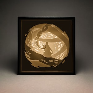 Sorcerer Paper Cut Light Box: 3D Shadow Box Template (Digital Download)