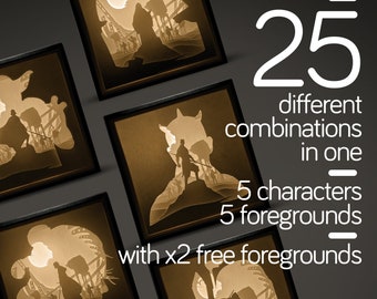 Star Wars Paper Cut Lightbox: 3D Shadow Box SVG Bundle (Digital Download)