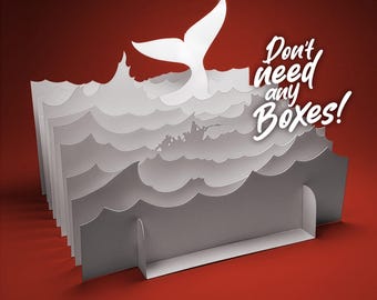 Boîte lumineuse Mobydick sans boîte - Papier découpé (téléchargement numérique)