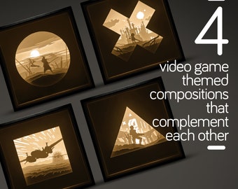Lot Shadow Box symboles de jeux vidéo : décoration murale à faire soi-même (téléchargement numérique)