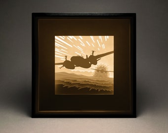 Avion War Lightbox SVG : modèle Shadow Box de jeu vidéo (téléchargement numérique)