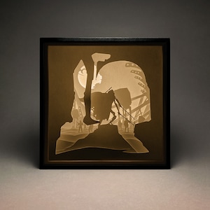 Star Wars Paper Cut LightBox, Shadow Box, SVG, modelo de corte de papel 3D, digital, Cricut, silhueta, decoração de parede, DIY, Grievous, Mandalorian