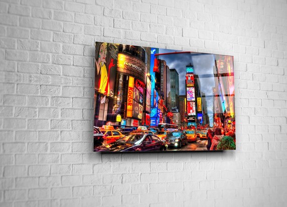 New York Wall Art Usa Glass Canvas Home Decor Office Gift Her Him Photography Times Square