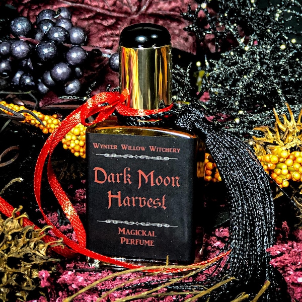 Dark Moon Harvest™ Magickal Perfume: Autumn Witch Fragrance, Smoky Quartz & Black Agate