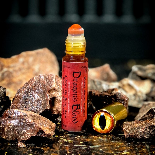 Dragon’s Blood Perfume Oil With Resin And A Red Jasper Roller To Amplify, Command and Attract Your Desires With Power And Confidence.