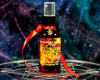 Bruma protectora para el cuerpo y el aura con luz infundida con cristales Starseed Shield™, autocuidado espiritual