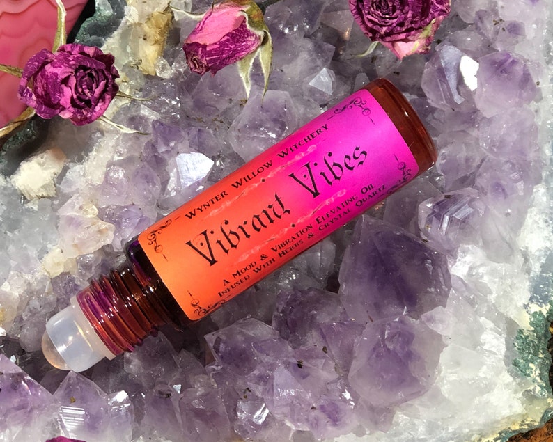 Vibe Boost and Mood Enhancing Oil Filled With Gems and A Etsy
